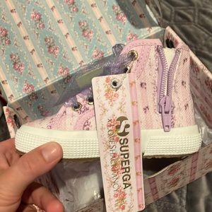NWT Loveshackfancy x Superga Kids high top shoes size 7